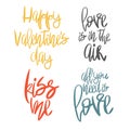 Set of 4 decorative handdrawn lettering