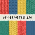 Set of 8 decorative knit seamless patterns.