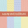 Set of 8 decorative knit seamless patterns.