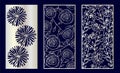 Set of Decorative laser cut panels Royalty Free Stock Photo