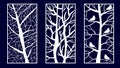Set of Decorative laser cut panels. Royalty Free Stock Photo