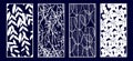 Set of Decorative laser cut panels. Royalty Free Stock Photo