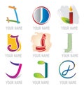 Set of Decorative Letters J - Icons and Elements