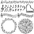 Set of decorative musical notes.