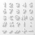 Set of decorative numbers and symbols Royalty Free Stock Photo