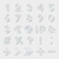 Set of decorative numbers and symbols Royalty Free Stock Photo