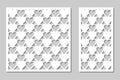 Set decorative panel laser cutting. wooden panel. Modern, elegant geometric heart patterns. Ratio of 1:2, 1:1. Vector