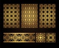 A set of decorative panels for laser cutting of wood. Pattern to create interior decorations, partitions, walls