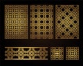 A set of decorative panels for laser cutting of wood. Pattern to create interior decorations, partitions, walls