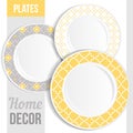 Set of decorative plates. Royalty Free Stock Photo