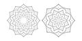 Decorative Radial Geometric Outline Patterns Set
