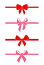 Set of decorative red bows. Royalty Free Stock Photo