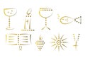 Set of decorative religious symbols