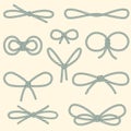 Set of decorative rope bows