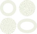 Set of decorative round borders and design elements from delicate twigs with leaves