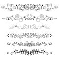 Set of decorative swirls elements, dividers, Royalty Free Stock Photo