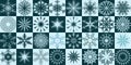 Of set of decorative vector snowflakes for the design of New Year and Christmas cards, wrapping paper, winter holiday decor Royalty Free Stock Photo