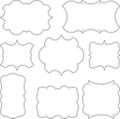 Set of 8 decorative vector unusual frames for your design. Royalty Free Stock Photo