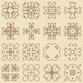 Set of decorative vintage elements. For business cards, posters, logos, postcards, design.