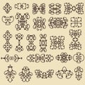 Set of decorative vintage elements. For business cards, posters, logos, postcards, design. Royalty Free Stock Photo