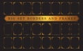 Big set template of decorative vintage golden frames and borders Royalty Free Stock Photo