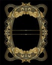 Set of Decorative vintage frames and borders set,Oval Gold photo frame with corner Thailand line floral for picture