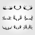 set of deer antlers icon. vector set