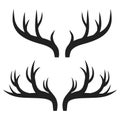 Set of deer horns on white, stock vector illustration