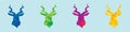 Set of deer in polygon style. cartoon icon design template with various models. vector illustration isolated on blue background Royalty Free Stock Photo