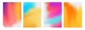 Set of defocused bright colored abstract graphic templates. Blurred vibrant color gradient textures.