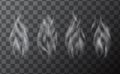 Set of delicate realistic cigarette smoke waves