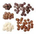 Set with delicious chocolate chips Royalty Free Stock Photo