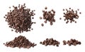 Set of delicious chocolate chips on background Royalty Free Stock Photo