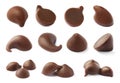 Set with delicious chocolate chips Royalty Free Stock Photo
