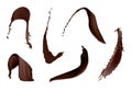 Set of delicious chocolate milk splashes on white Royalty Free Stock Photo