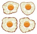 vector set of delicious fried eggs for breakfast Royalty Free Stock Photo