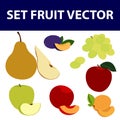 Set of colorful cartoon fruit icons Royalty Free Stock Photo