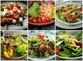 Set of delicious healthy salads Royalty Free Stock Photo