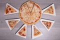Set of delicious pizzas Royalty Free Stock Photo
