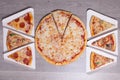 Set of delicious pizzas Royalty Free Stock Photo