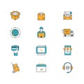 Set of delivery, online shopping and e-commerce icons. Royalty Free Stock Photo