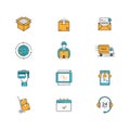 Set of delivery, online shopping and e-commerce icons.