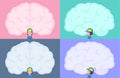 A set of Delivery woman and brain shaped frame
