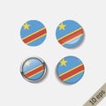 Set of DEMOCRATIC REPUBLIC OF THE CONGO flags round badges.