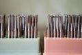 Set of dental drills closeup, selective focus Royalty Free Stock Photo