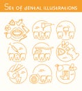 Set of dental illustrations