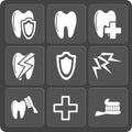 Set of 9 dental web and mobile icons. Vector. Royalty Free Stock Photo