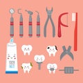 Set of Dentistry Tools icon Royalty Free Stock Photo