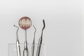 Set of dentists tools in a glass
