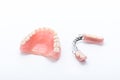 Set of dentures on white background Royalty Free Stock Photo